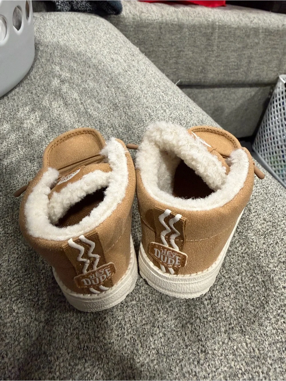 Hey Dude Kids Tan Cozy Faux-Shearling Slip-On Boots